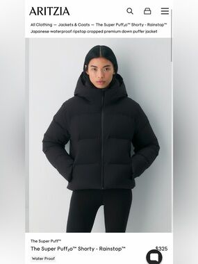 Aritzia The Super Puff 20 Black Hooded Puffer Jacket. Size  XL